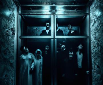 Poster for "Spectral Escapade: Elevator's Eerie Alliance"