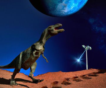 Poster for "Cosmic Descent: Dino's Perilous Martian Odyssey"