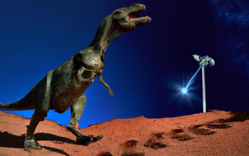 Poster for "Cosmic Descent: Dino's Perilous Martian Odyssey"