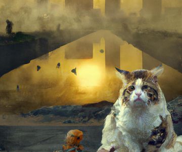 Poster for "The Whiskered Wanderer: Feline Visions in the Undead Abyss"
