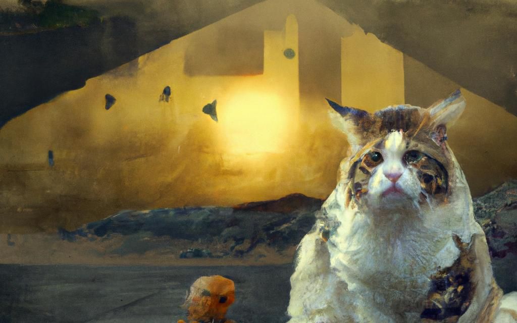 Poster for "The Whiskered Wanderer: Feline Visions in the Undead Abyss"